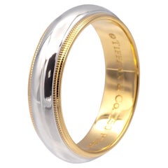 Tiffany & Co. Anillo Together Milgrain de platino y oro de 18 quilates, talla 8