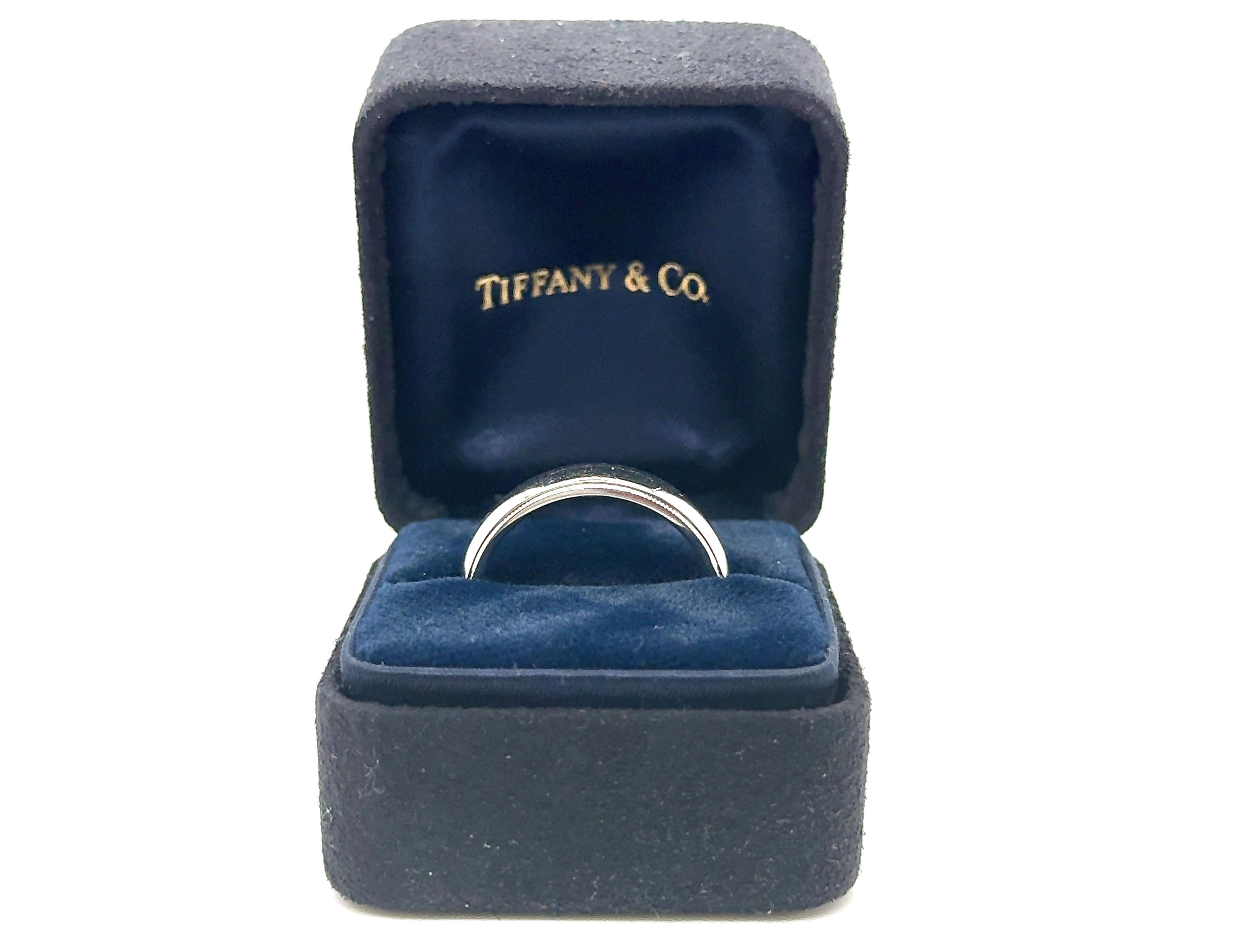 Tiffany & Co Together Milgrain Wedding Band Ring Mens 6 MM Platinum MSRP $2, 400 For Sale 1