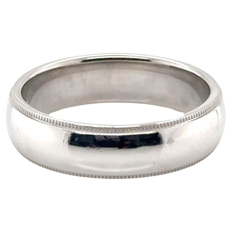 Tiffany & Co Together Milgrain Wedding Band Ring Mens 6 MM Platinum MSRP $2, 400 For Sale