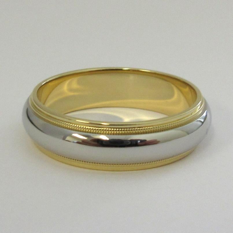 TIFFANY & Co. Together Platin 18K Gold 6mm Milgrain Ehering 10.5 im Angebot 1
