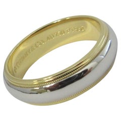 TIFFANY & Co. Together Platin 18K Gold 6mm Milgrain Ehering 8,5