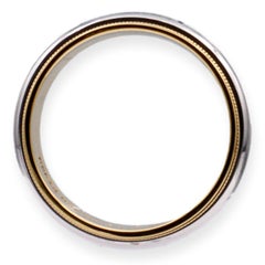 Tiffany & Co. Together Platinum 18k Gold Milgrain Wedding Band Ring