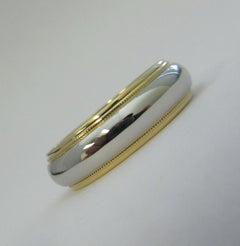 TIFFANY & Co. Together Platinum 18K Yellow Gold 6mm Milgrain Wedding Band Ring 8