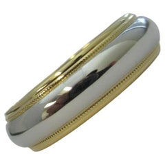 TIFFANY & Co. Zusammen Platin 18K Gelbgold 6mm Milgrain Hochzeit Band Ring 8