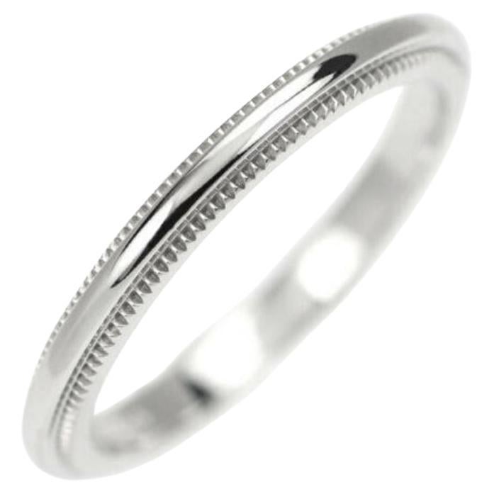 TIFFANY & Co. Ensemble Platine 2mm Milgrain Anneau de Mariage 3.5