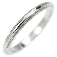 TIFFANY & Co. Ensemble Platine 2mm Milgrain Anneau de Mariage 3.5