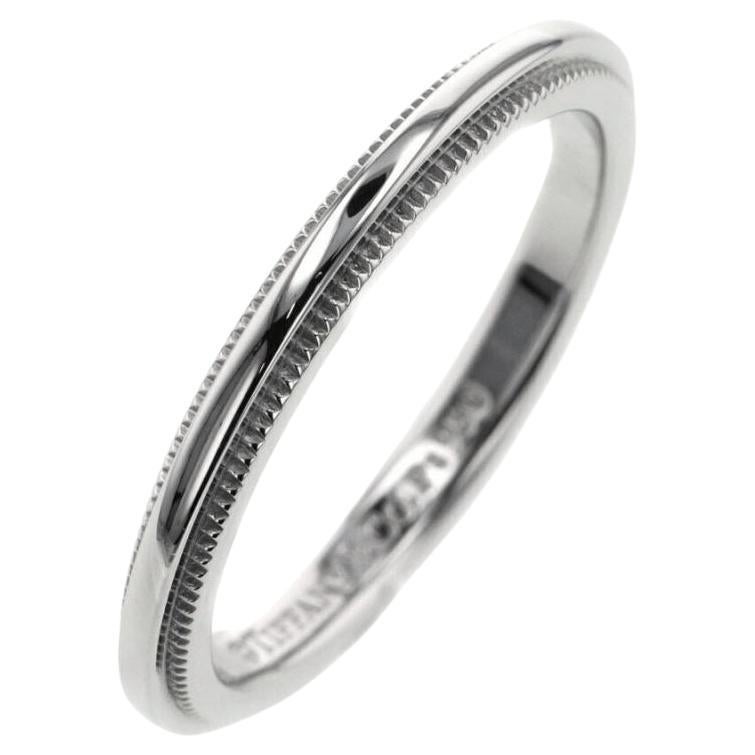 TIFFANY & Co. Alliance en platine de 2 mm de couleur milgrain 7,5 en vente