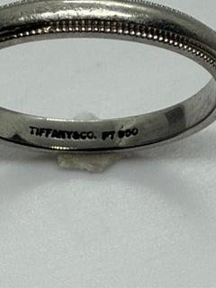 TIFFANY & Co Together Platinum 3mm Milgrain Wedding Band 5.7 Gram Size 10.25