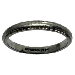 TIFFANY & Co Together Platinum 3mm Milgrain Wedding Band 5.7 Gram Size 10.25