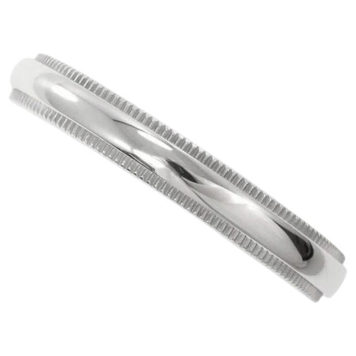 TIFFANY & Co. Zusammen Platin 3mm Milgrain Hochzeit Band Ring 6