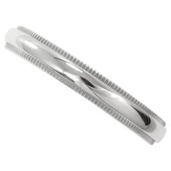 TIFFANY & Co. Together Platinum 3mm Milgrain Wedding Band Ring 6