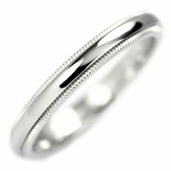 TIFFANY & Co. Together Platinum 3mm Milgrain Wedding Band Ring 7