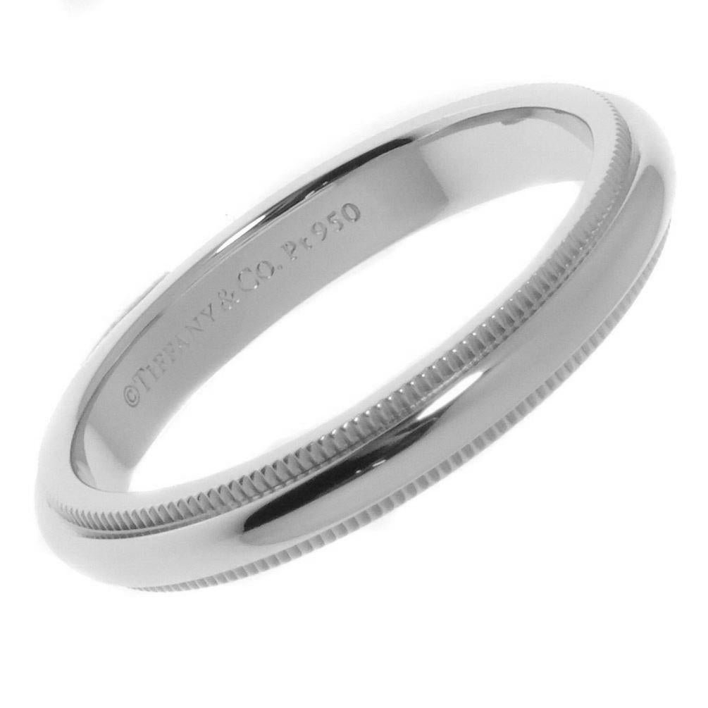 TIFFANY & Co. Together Platin 3mm Milgrain Ehering 7 im Zustand „Hervorragend“ in Los Angeles, CA
