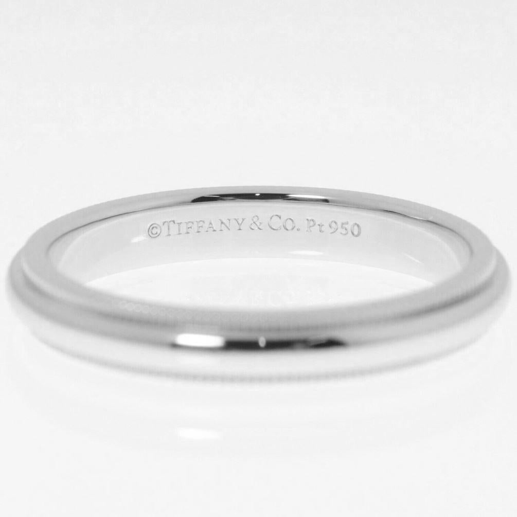 TIFFANY & Co. Together Platin 3mm Milgrain Ehering 7 für Damen oder Herren