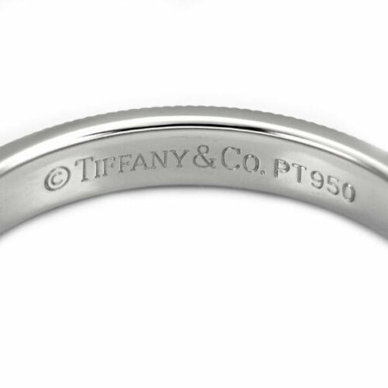 TIFFANY & Co. Together Platinum 3mm Milgrain Wedding Band Ring 7 For Sale 1