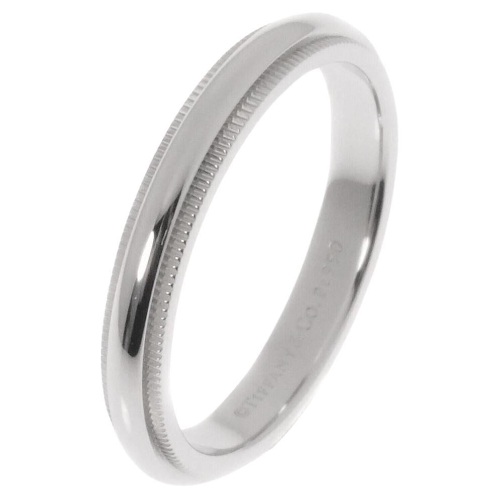 TIFFANY & Co. Together Platinum 3mm Milgrain Wedding Band Ring 7 For Sale