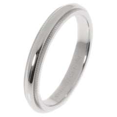 TIFFANY & Co. Together Platinum 3mm Milgrain Wedding Band Ring 7