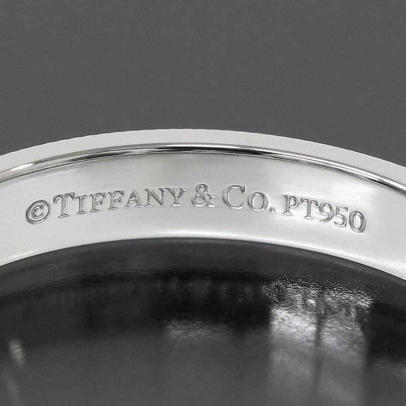 TIFFANY & Co. Alliance en platine à 3 mm de couleur milgrain, taille 7,5 en vente 1
