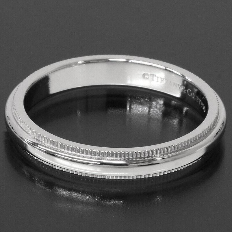 TIFFANY & Co. Juntos Platino 3mm Milgrain Alianza 8 en Excelente estado para la venta en Los Angeles, CA