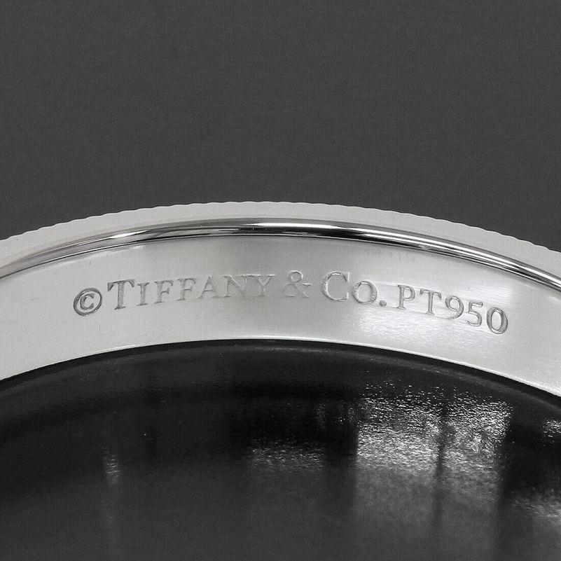TIFFANY & Co. Juntos Platino 3mm Milgrain Alianza 8 en venta 1