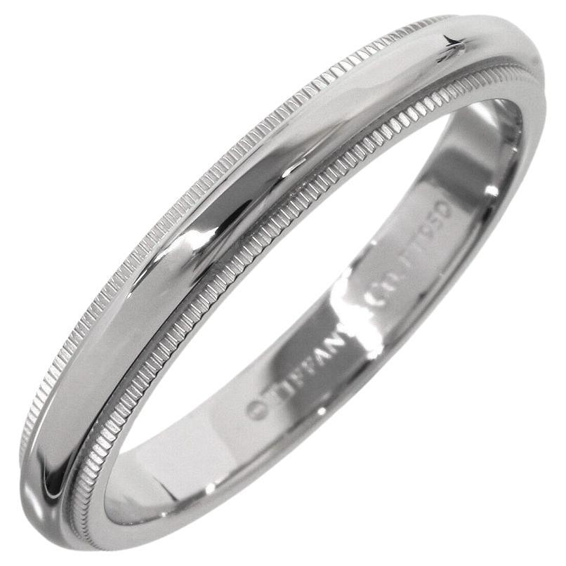 TIFFANY & Co. Insieme Platino 3mm Milgrain Wedding Band Anello 8