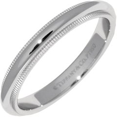 TIFFANY & Co. Together Platinum 3mm Milgrain Wedding Band Ring 8.5 New