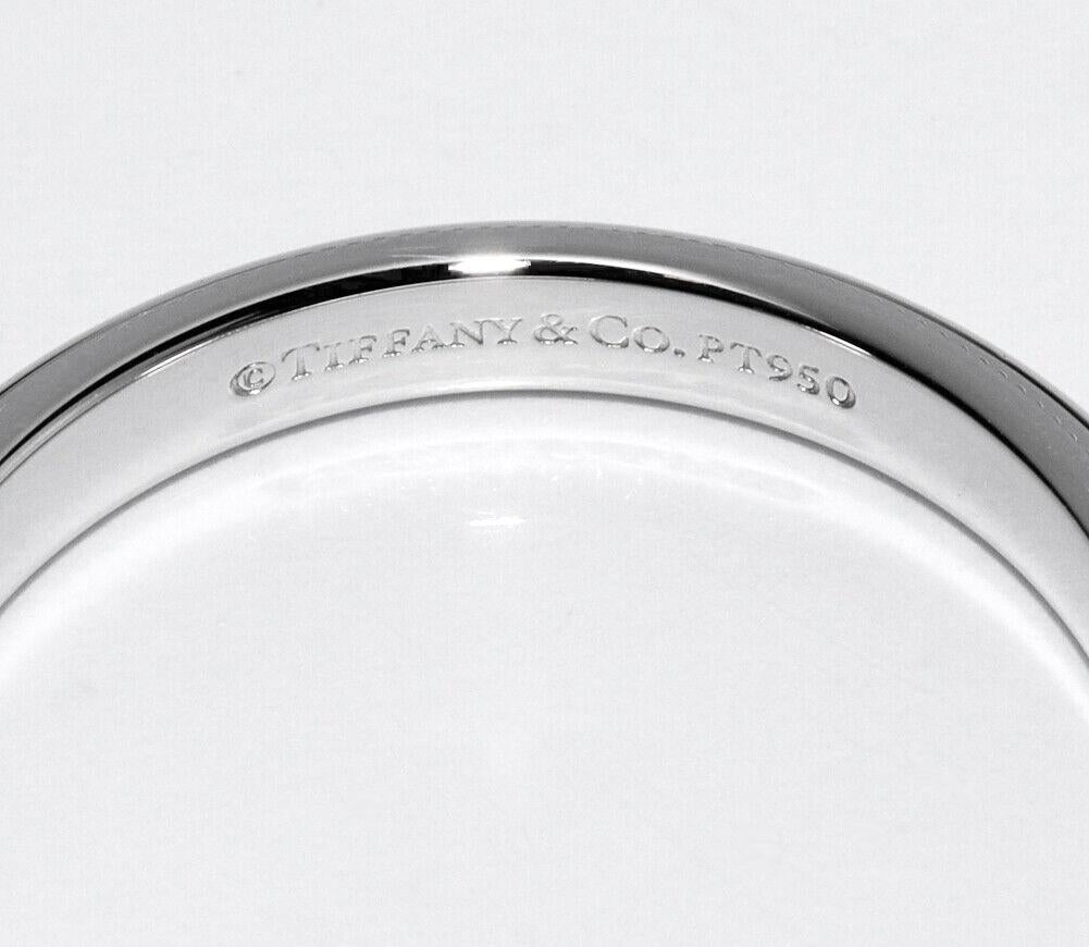 Women's or Men's TIFFANY & Co. Together Platinum 3mm Milgrain Wedding Band Ring 8.5 For Sale