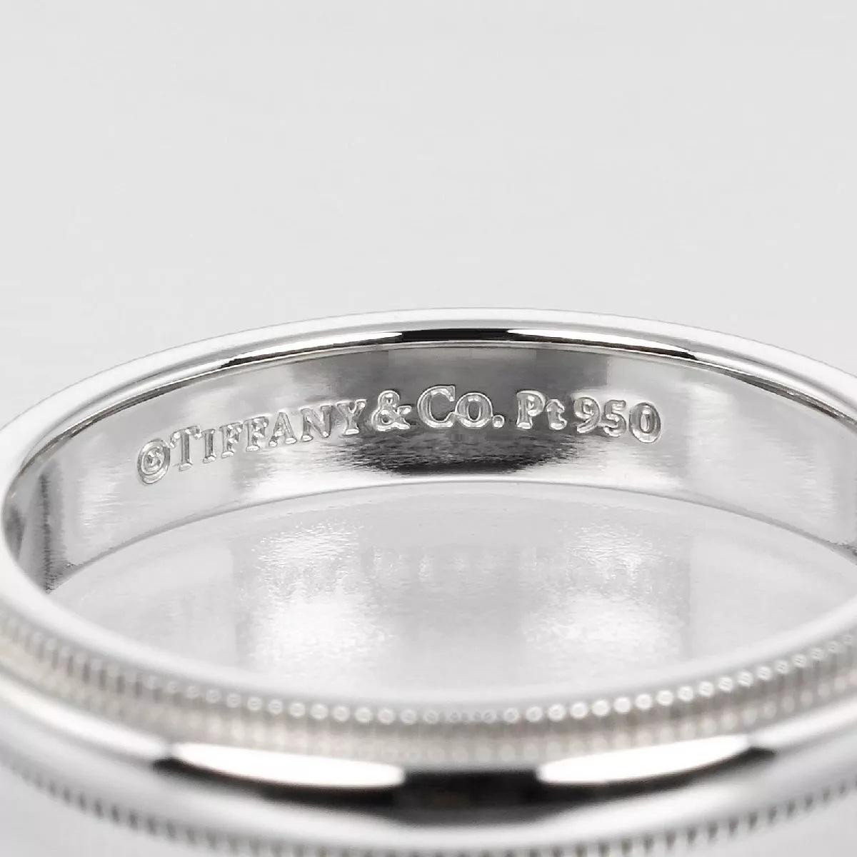 TIFFANY & Co. Alliance en platine 3 mm de couleur milgrain, taille 8,5 Unisexe en vente