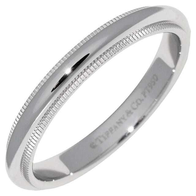 TIFFANY and Co. Together Platinum 3mm Milgrain Wedding Band Ring 7 For ...