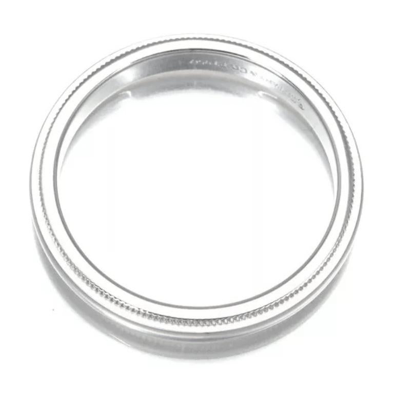 TIFFANY & Co. Together Platin 3mm Milgrain Ehering 9 für Damen oder Herren im Angebot