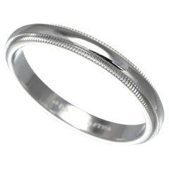 TIFFANY & Co. Together Platinum 3mm Milgrain Wedding Band Ring 9