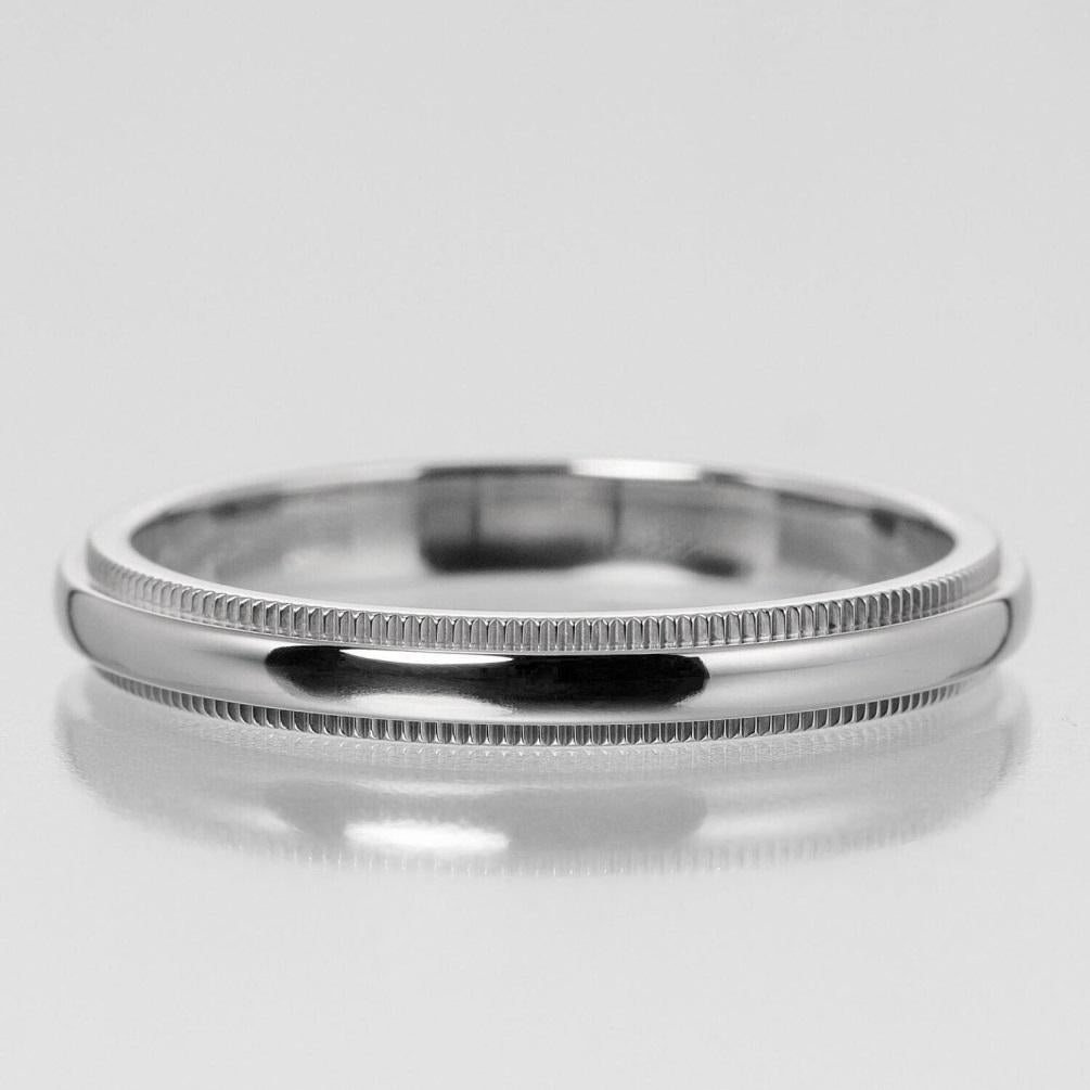 Femenino o masculino TIFFANY & Co. Juntos Platino 3mm Milgrain Alianza 9.5 en venta