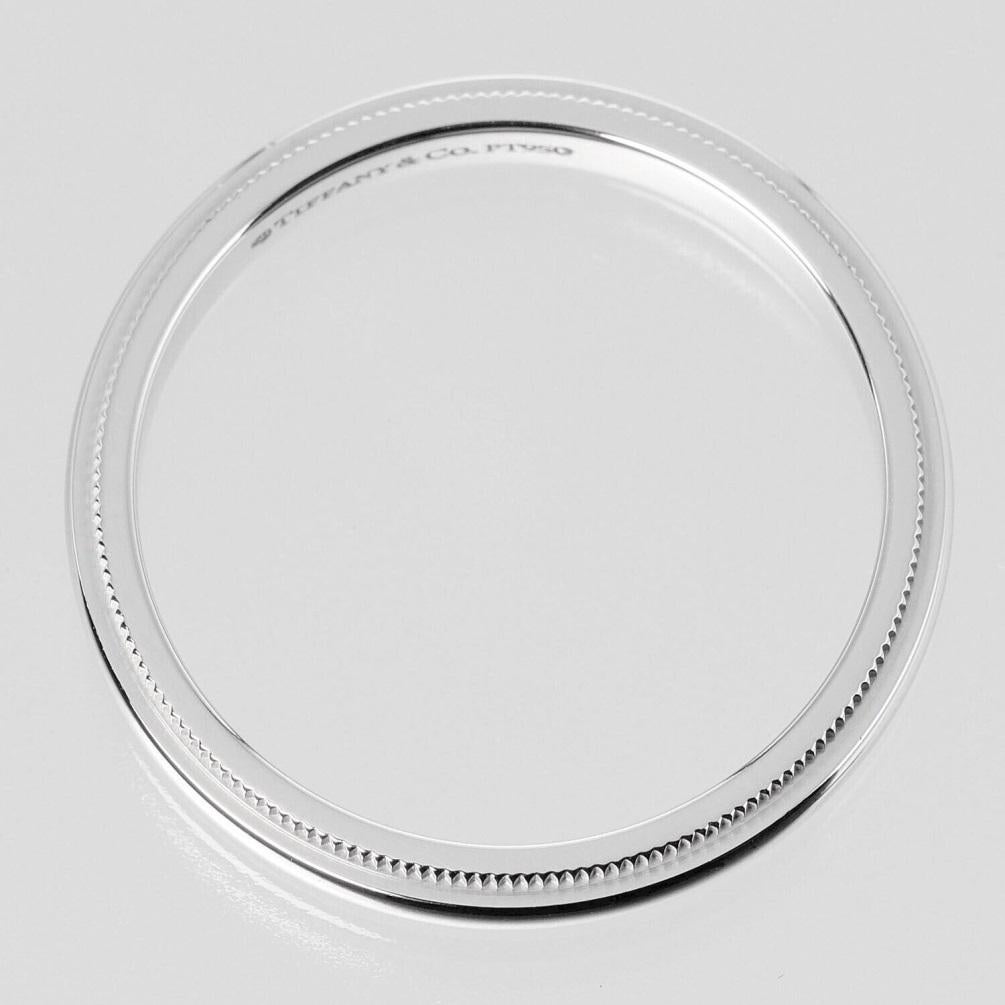 TIFFANY & Co. Juntos Platino 3mm Milgrain Alianza 9.5 en venta 1