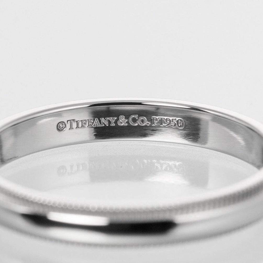TIFFANY & Co. Juntos Platino 3mm Milgrain Alianza 9.5 en venta 2