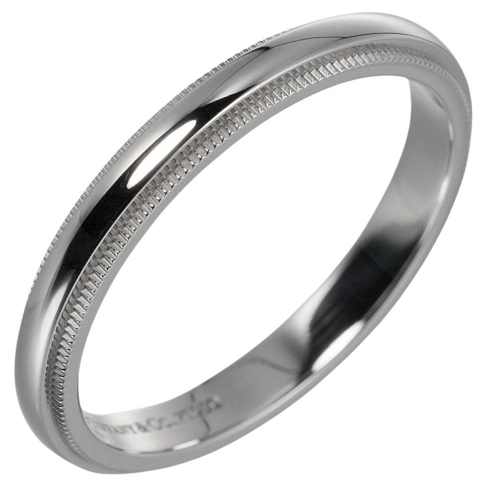 TIFFANY & Co. Alliance en platine de 3 mm de couleur milgrain 9,5