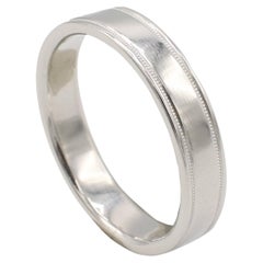 Tiffany & Co. Juntos Platino 4MM Doble banda Milgrain Anillo de boda