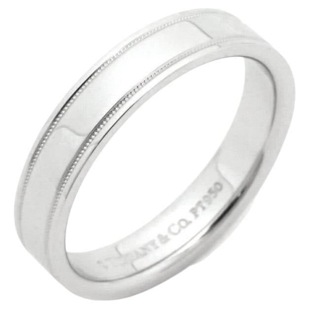 Tiffany & Co. Alliance en platine à double grain de millegrain 6