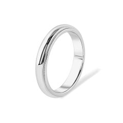 TIFFANY & Co. Together Platinum 4mm Milgrain Wedding Band Ring 10