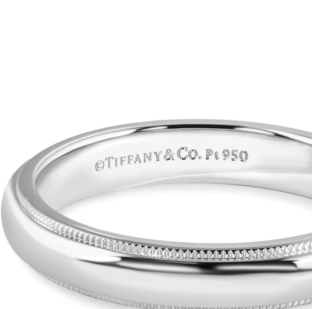 TIFFANY & Co. Together Platin 4mm Milgrain Ehering 10 im Angebot 4
