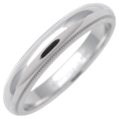 TIFFANY & Co. Zusammen Platin 4mm Milgrain Hochzeit Band Ring 10.5