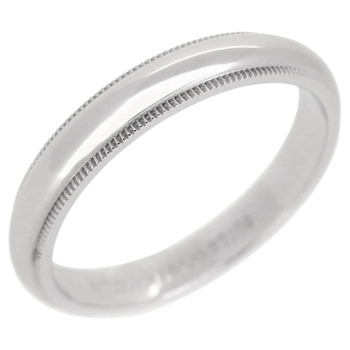 TIFFANY & Co. Juntos Platino 4mm Milgrain Alianza 11
