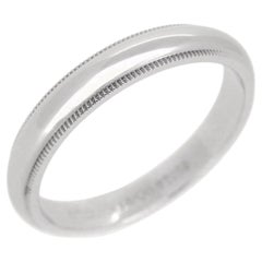 TIFFANY & Co. Together Platinum 4mm Milgrain Wedding Band Ring 11.5