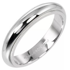 TIFFANY & Co. Together Platinum 4mm Milgrain Wedding Band Ring 6.5 New