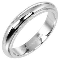 TIFFANY & Co. Together Platinum 4mm Milgrain Wedding Band Ring 6.5 New