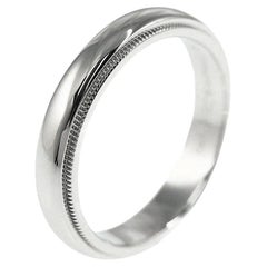 TIFFANY & Co. Together Platinum 4mm Milgrain Wedding Band Ring 7