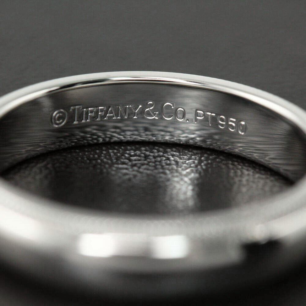 Women's or Men's TIFFANY & Co. Together Platinum 4mm Milgrain Wedding Band Ring 7.5