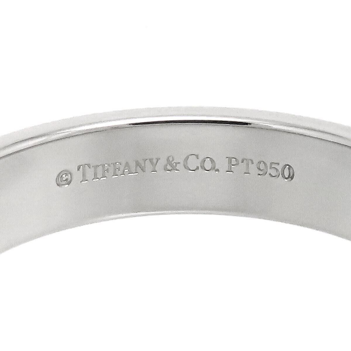 TIFFANY & Co. Together Platinum 4mm Milgrain Wedding Band Ring 7.5 For Sale 1
