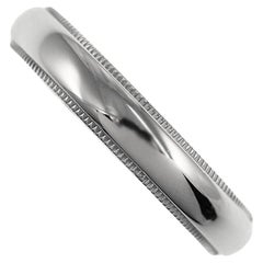 TIFFANY & Co. Together Platinum 4mm Milgrain Wedding Band Ring 7.5