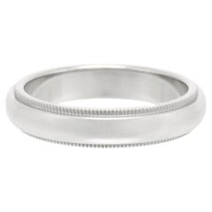 TIFFANY & Co. Alliance en platine de 4 mm de couleur milgrain, taille 7,5