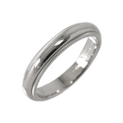 TIFFANY & Co. Together Platinum 4mm Milgrain Wedding Band Ring 8.5